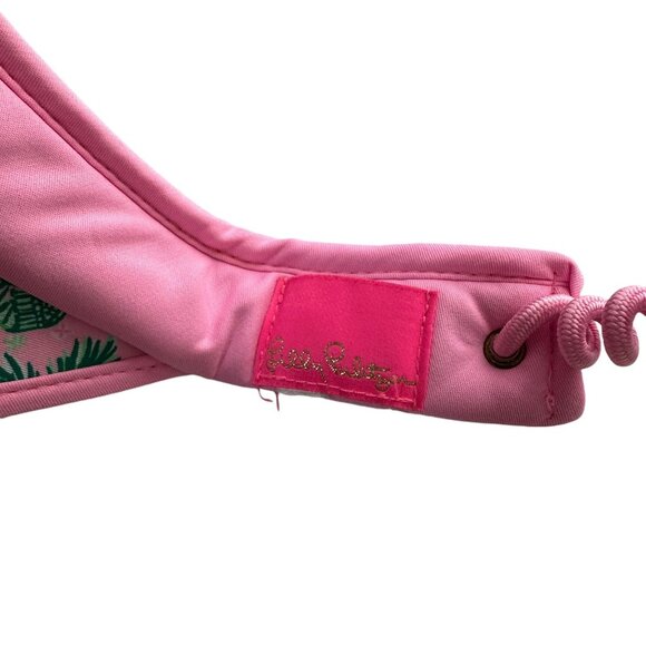 Lilly Pulitzer Always Worth It Pink Green Palm Print O/S Golf Visor Hat - Picture 5 of 8